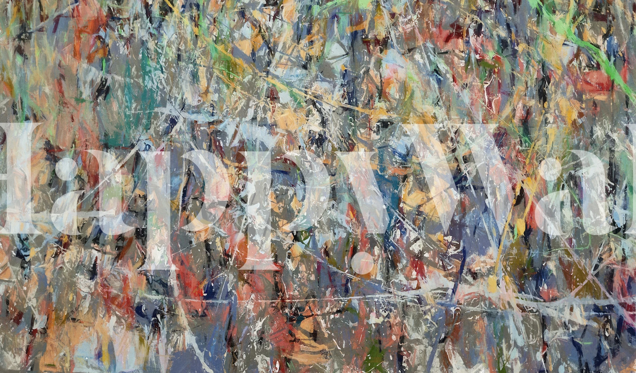 Carta da parati Pollock Wink 35 esposta in una stanza