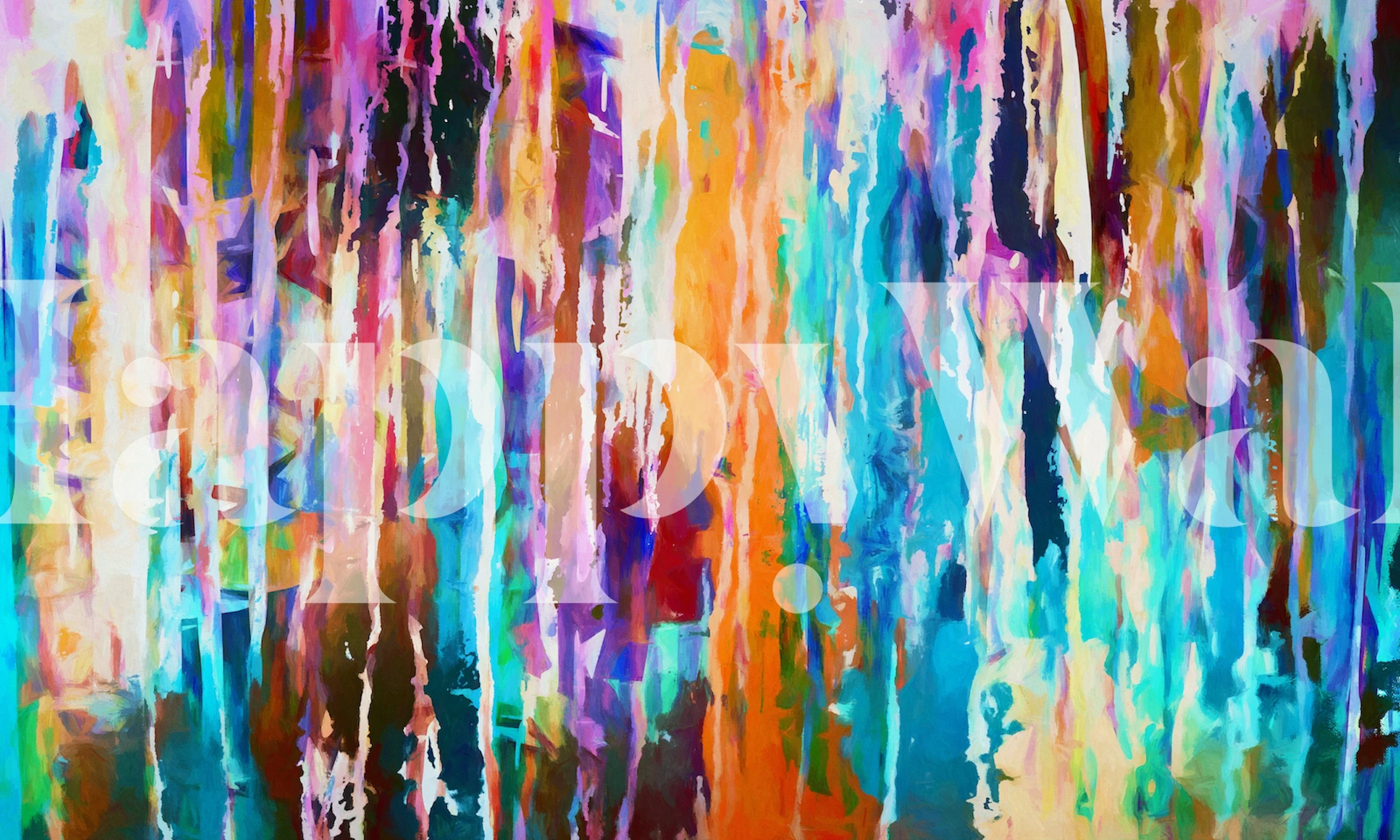 Colorful Abstract 2 papel de parede em um quarto