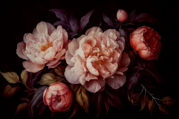 Moody Oplulent Baroque Flowers 1 Garden