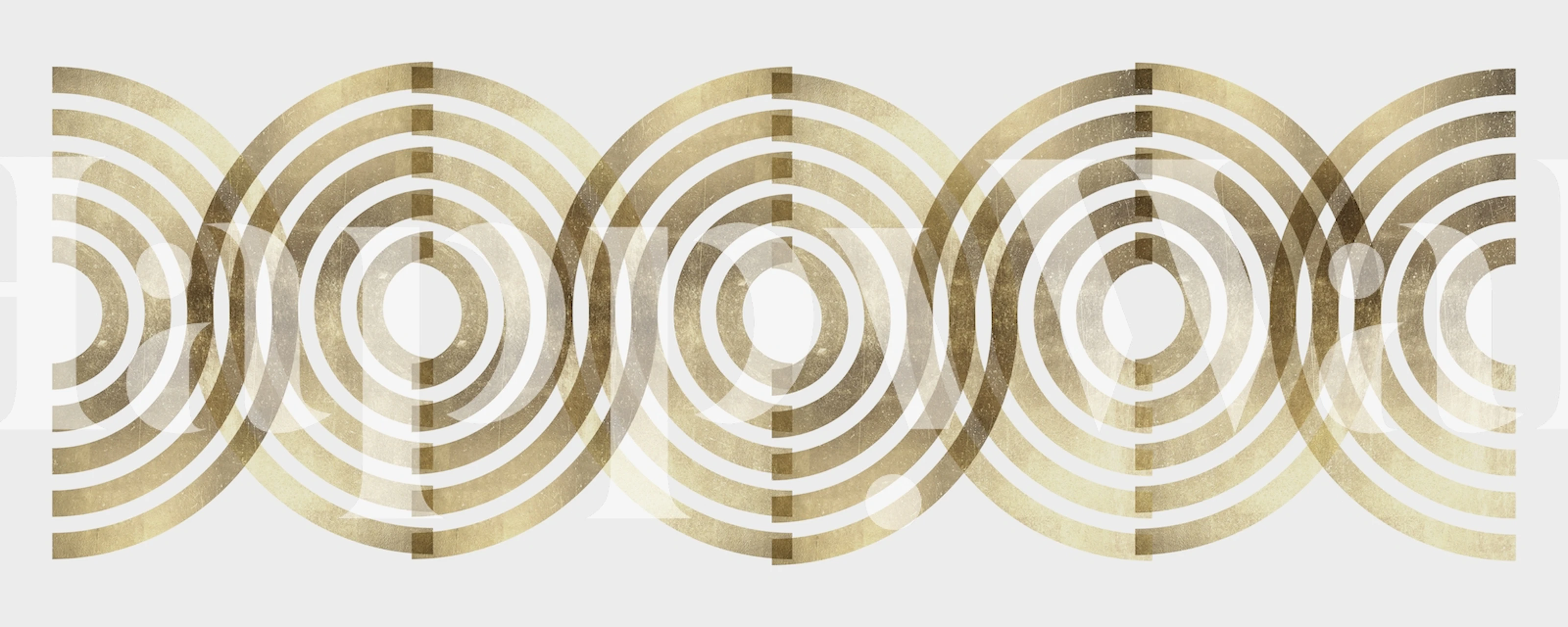 Golden circles wallpaper in a stylish room