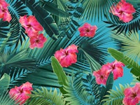 Tropical Hibiscus Flower 1a behang