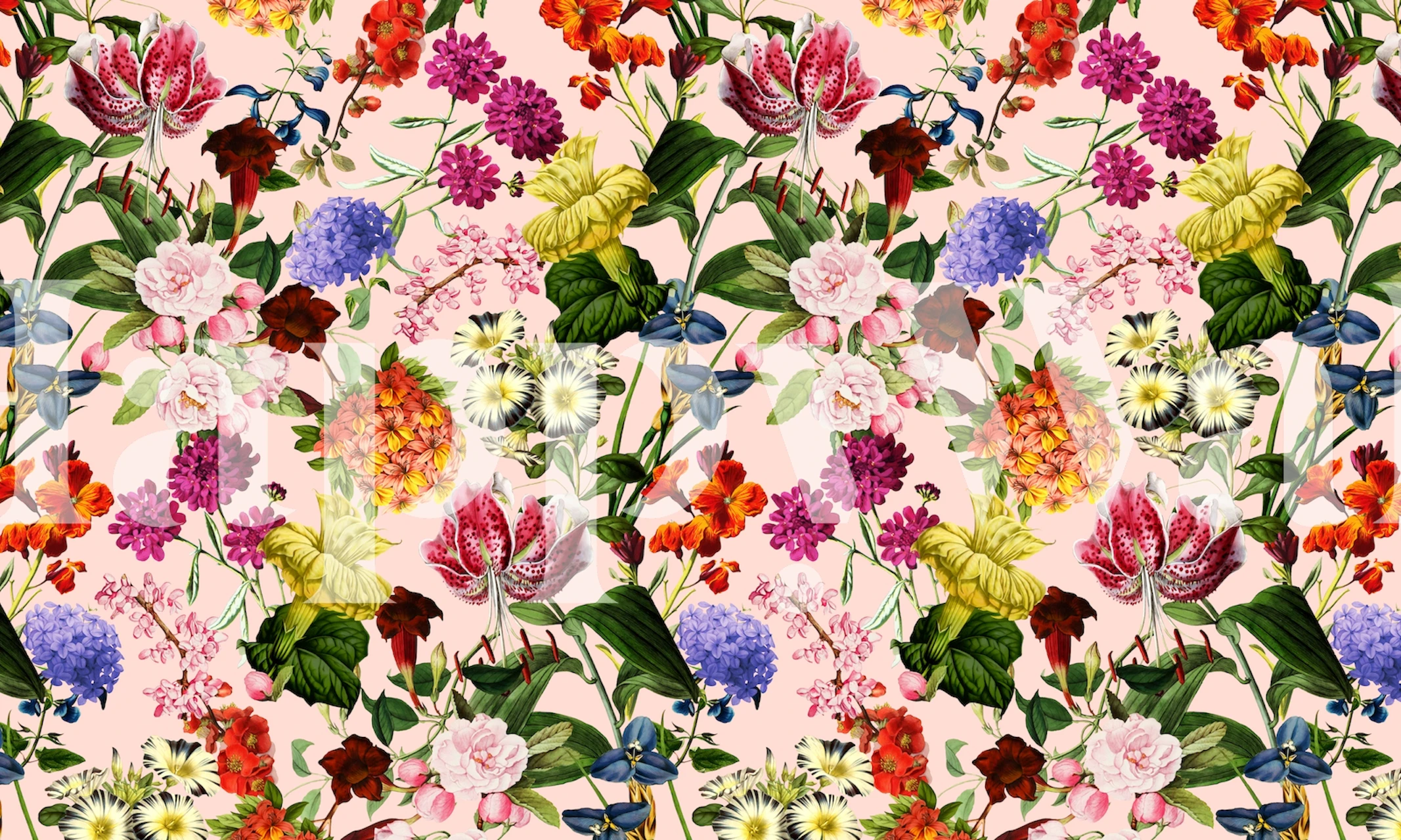 Papel pintado Floral Summer Dreams X en una habitación