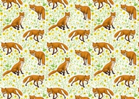 Foxes and buttercups carta da parati