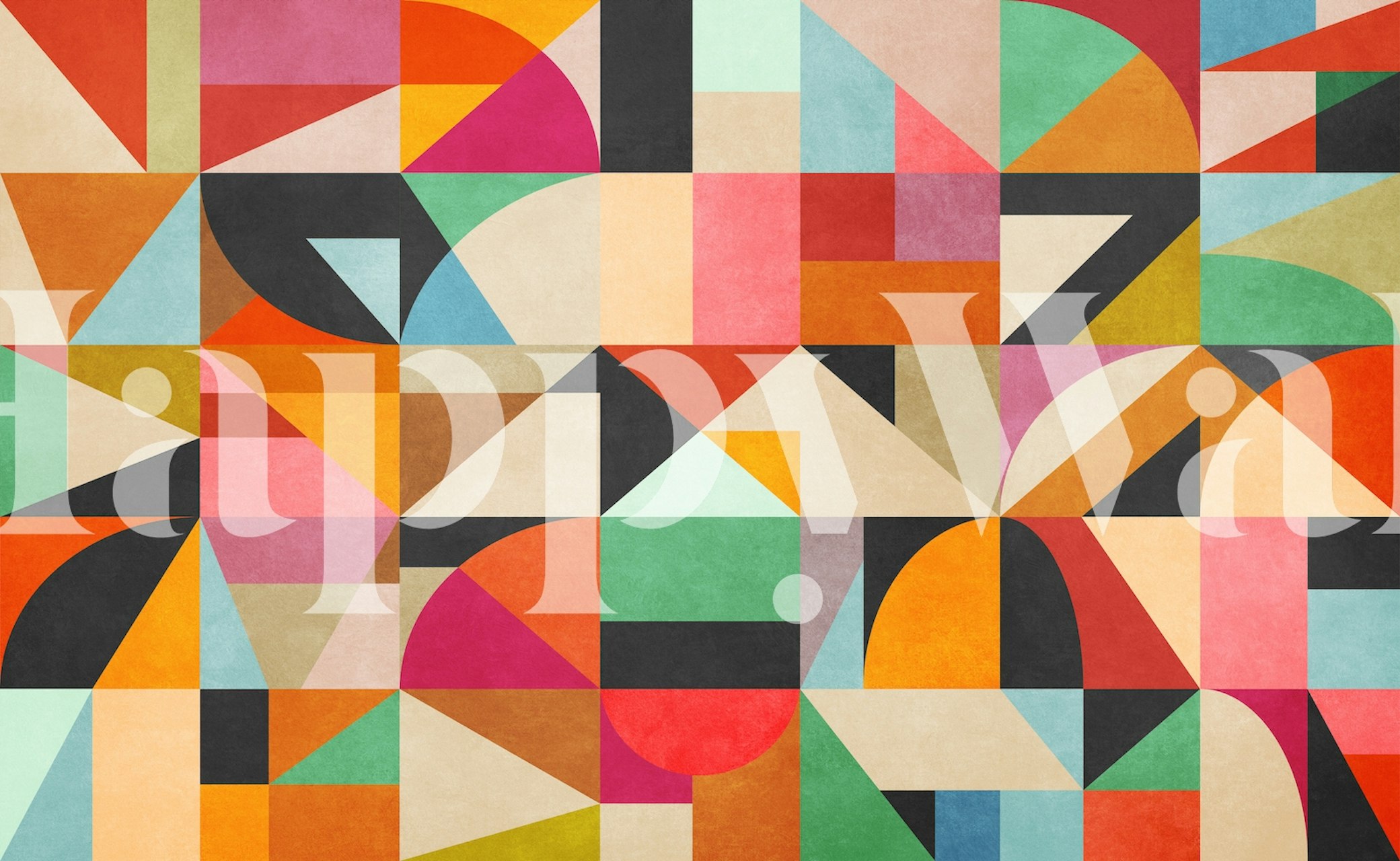 Geometric Concept 40 papel de parede em um quarto