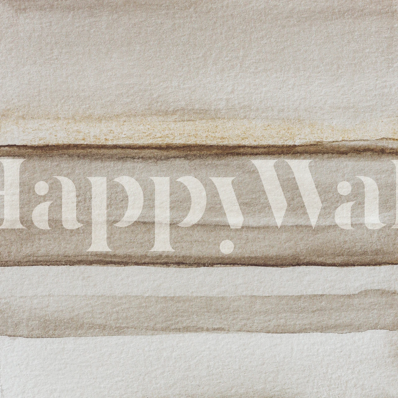 Neutral toned abstract striped wallpaper with soft brown and beige bands.