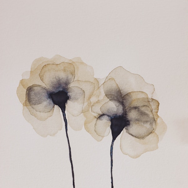 Flowers in pastel beige tones