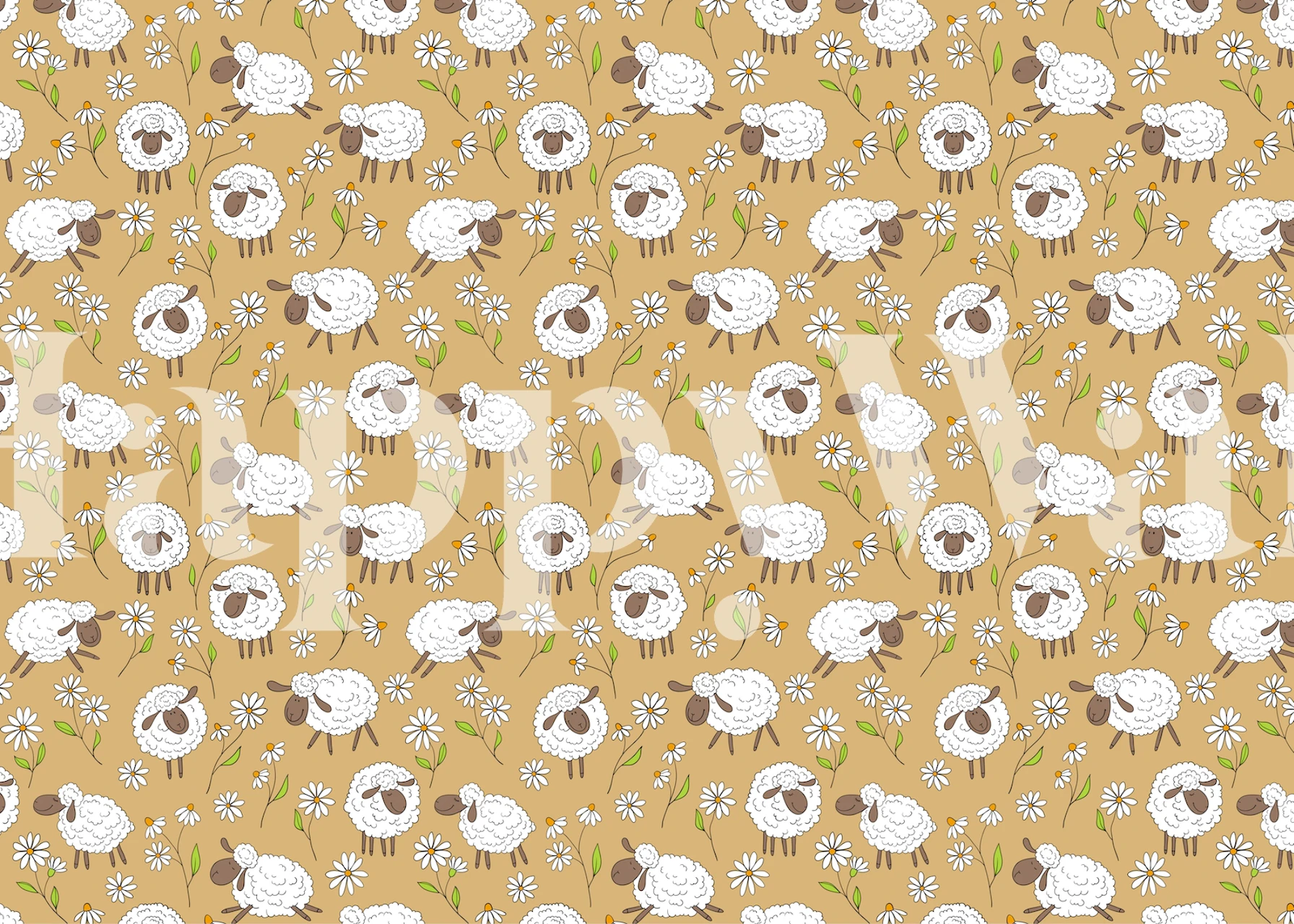 Design de papier peint Counting sheep 2 dans une pièce