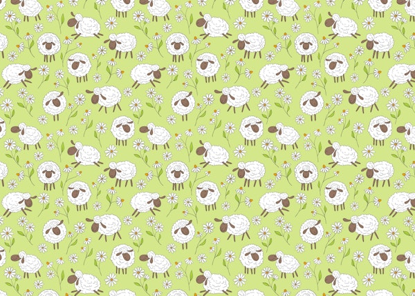 Counting sheep in white and green