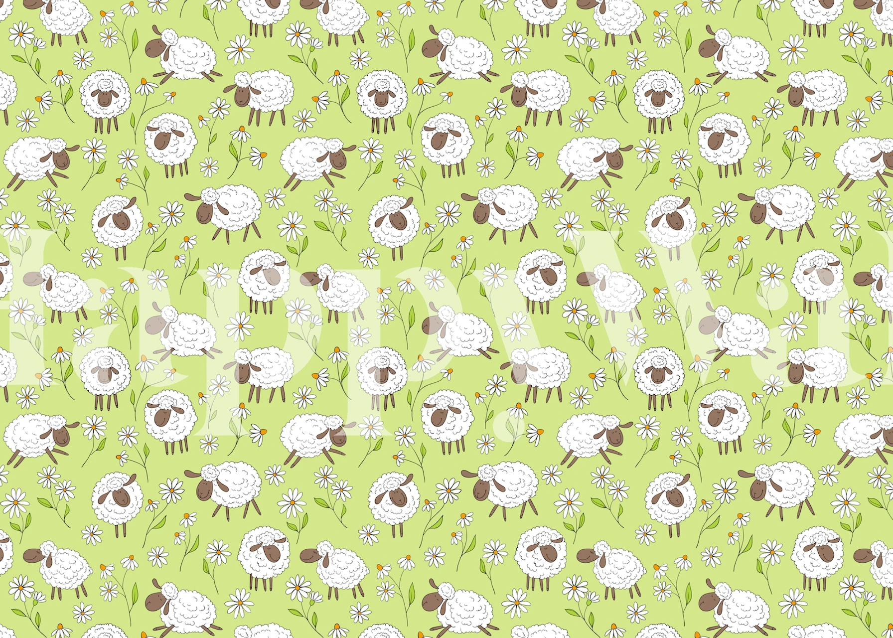 Counting sheep wallpaper pattern