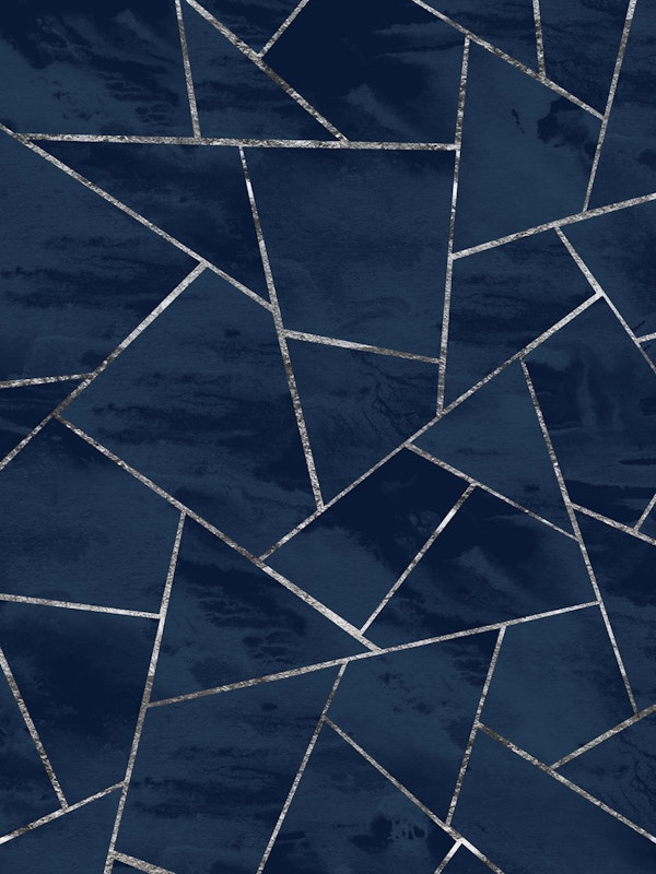 Blue Ink Silver Geometric 1