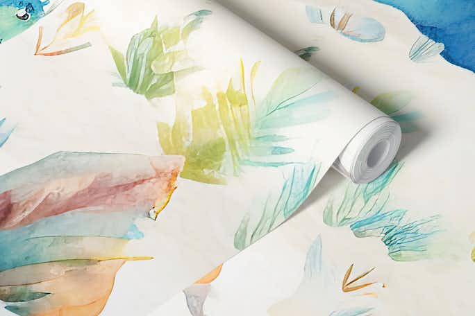 Watercolor Dinoswallpaper roll