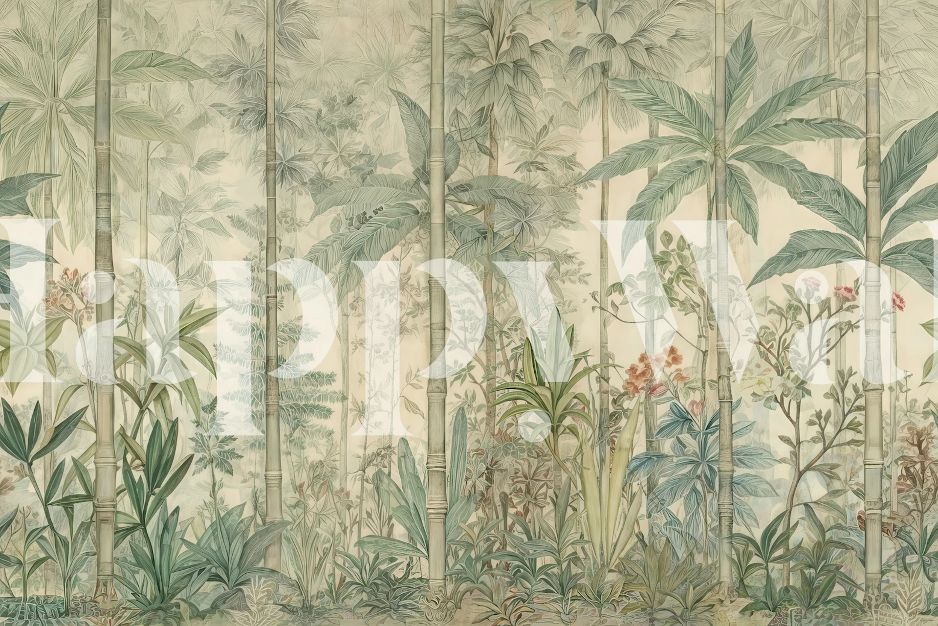 Papel de parede Thai Jungle em um quarto