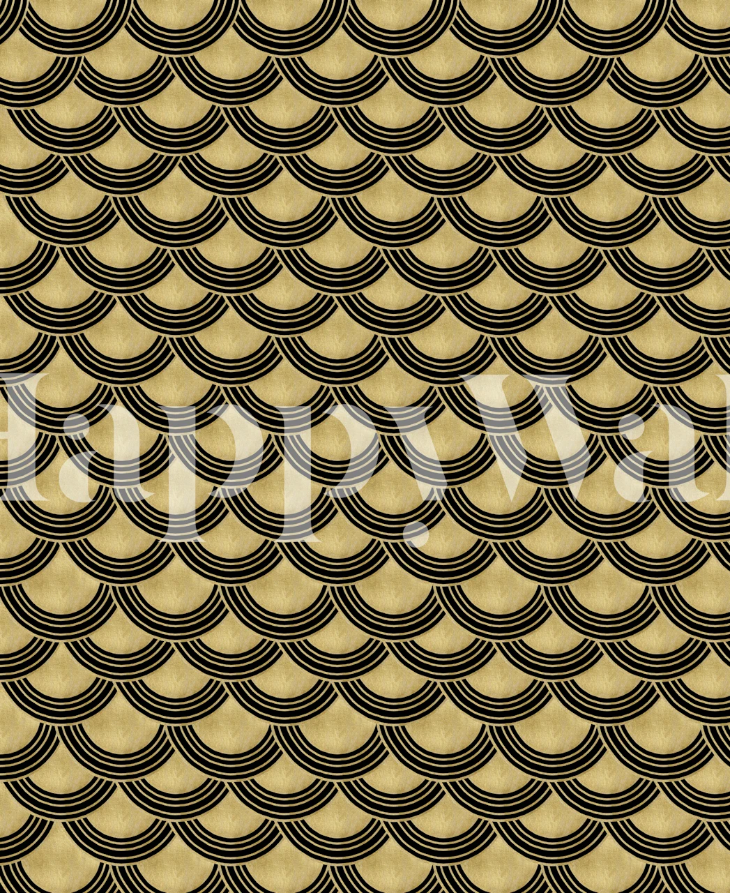 Mermaid Scales Gold Glam behang in een kamer