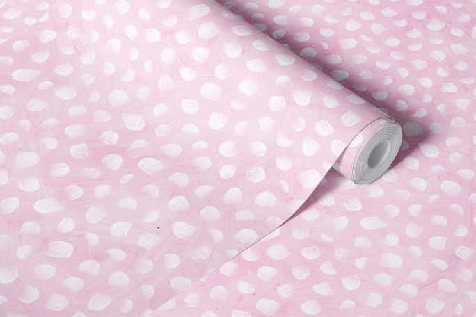 Pink dots gouachewallpaper roll
