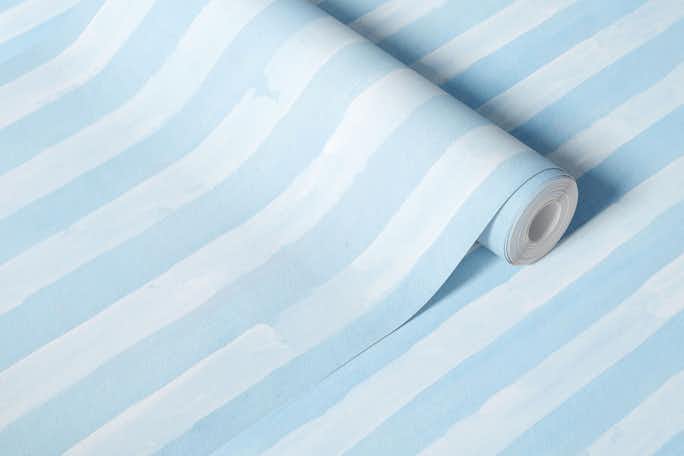 Blue stripes gouachewallpaper roll