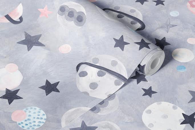 Planets and starswallpaper roll