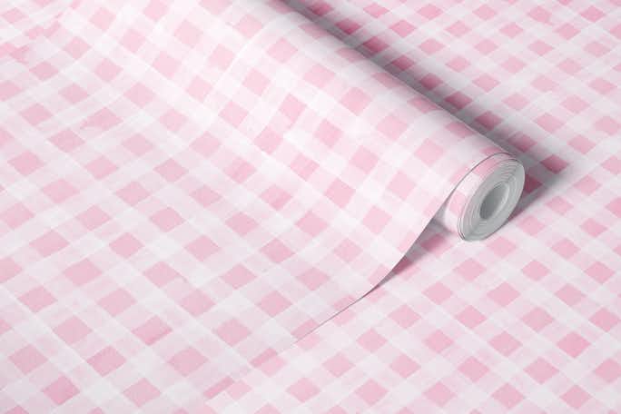 Pink checkered patternwallpaper roll