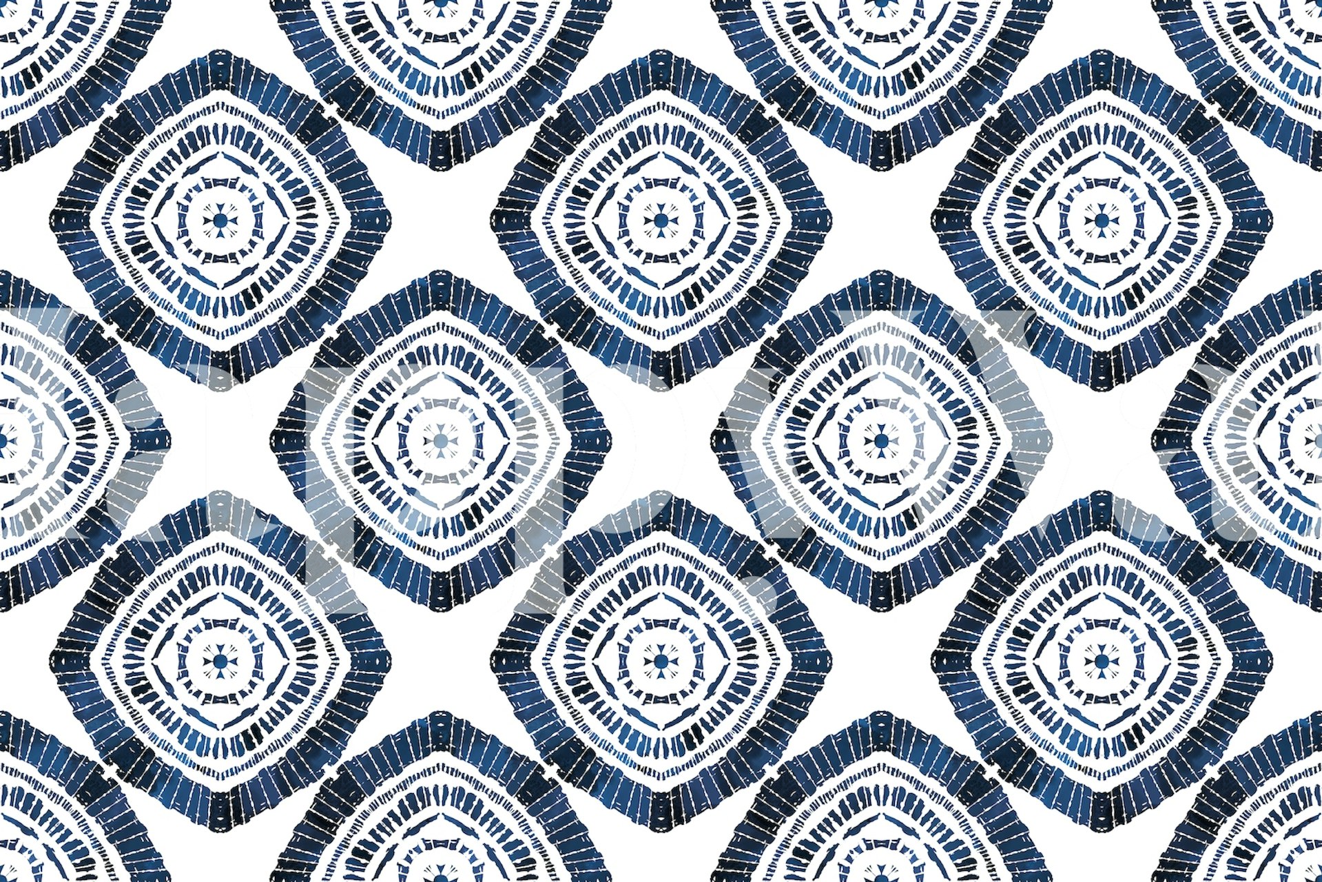 Blue mandala wallpaper design in a room