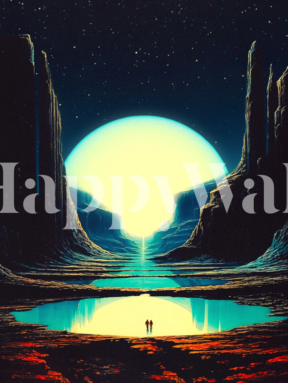 Návrh tapety s malebnou krajinou