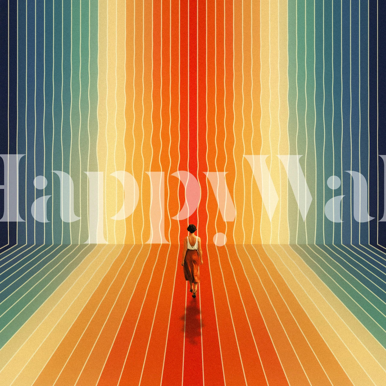 Design de papier peint coloré dans une pièce