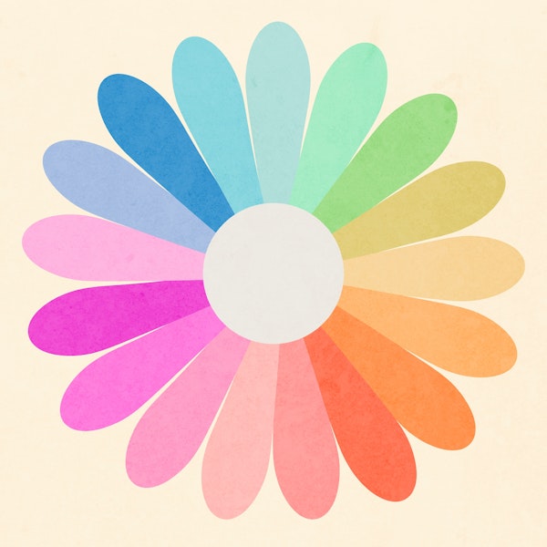 Rainbow Daisy - retro