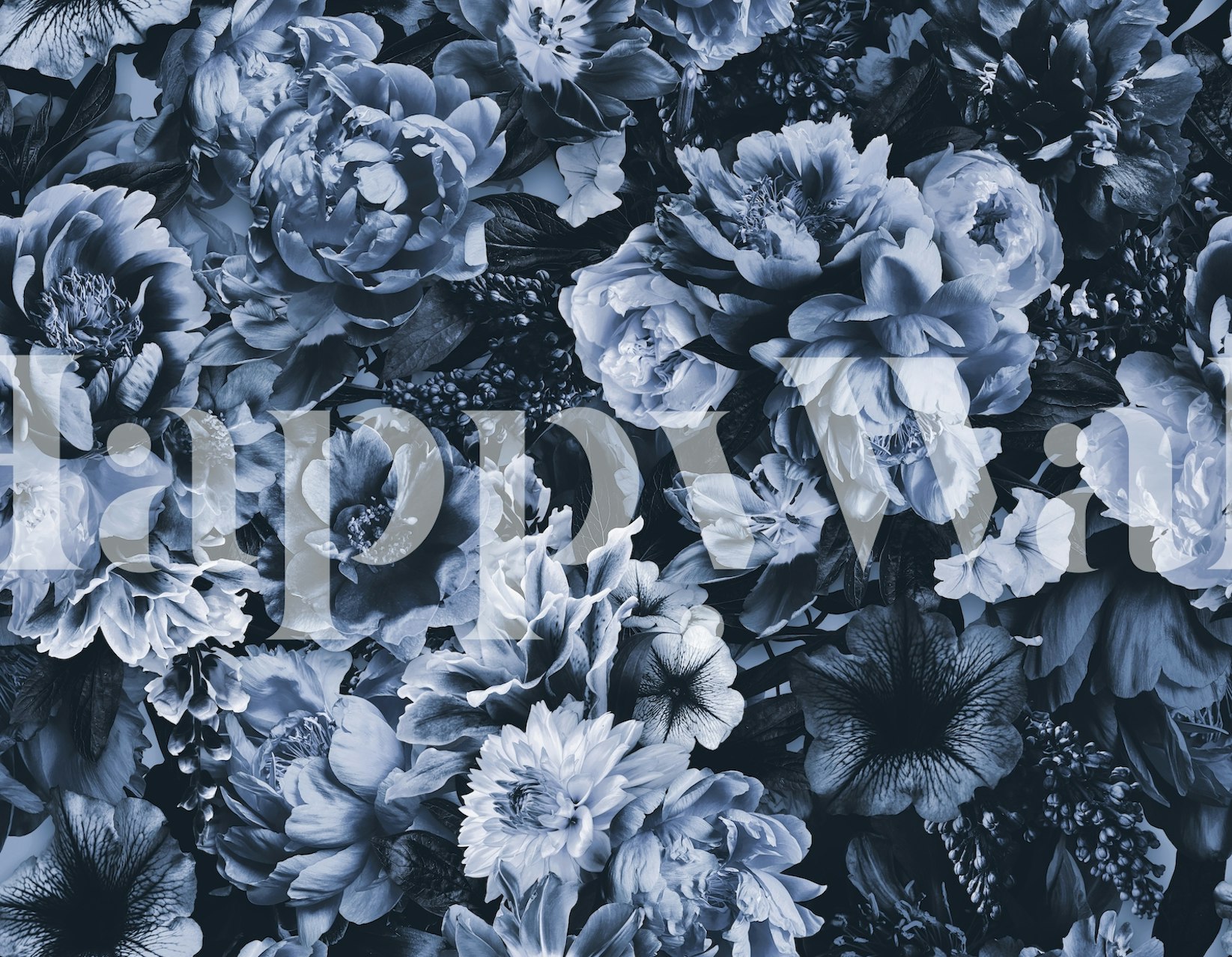 Papel pintado Floral Baroque Opulence Blue en una habitación