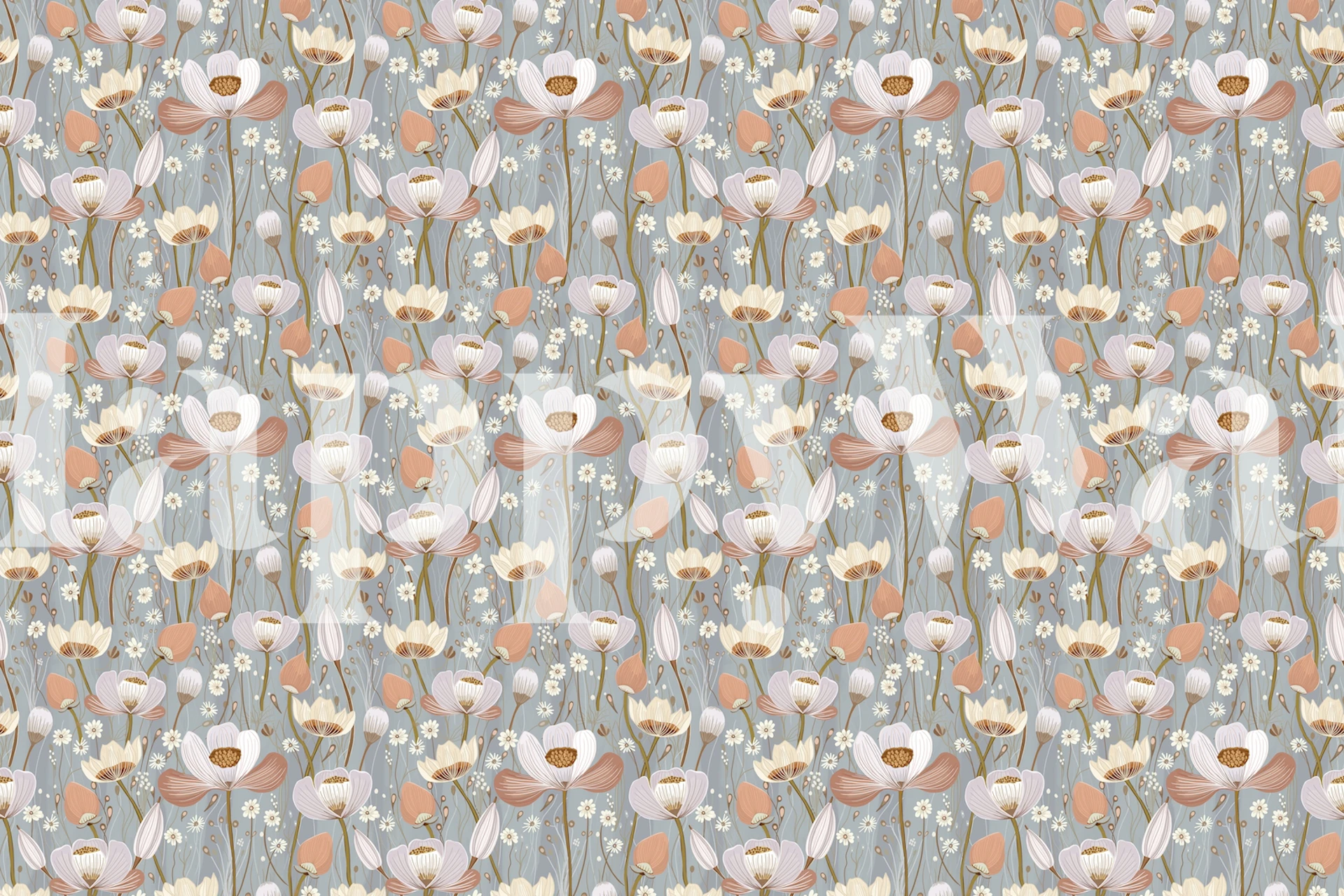 Romantic Pink Garden wallpaper in a room