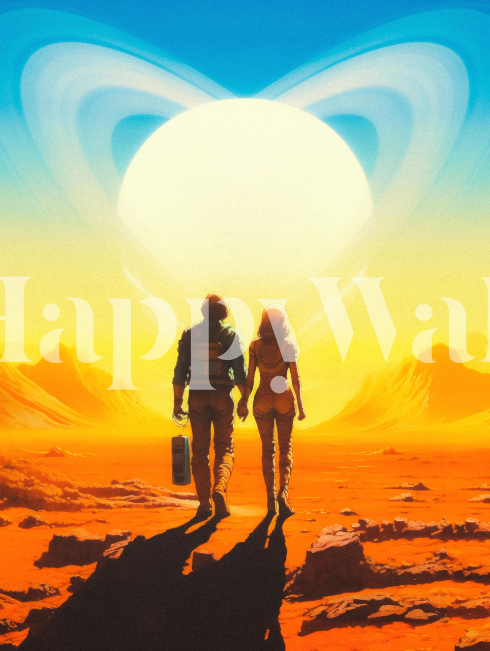 Colorful Saturn planet wallpaper with space theme