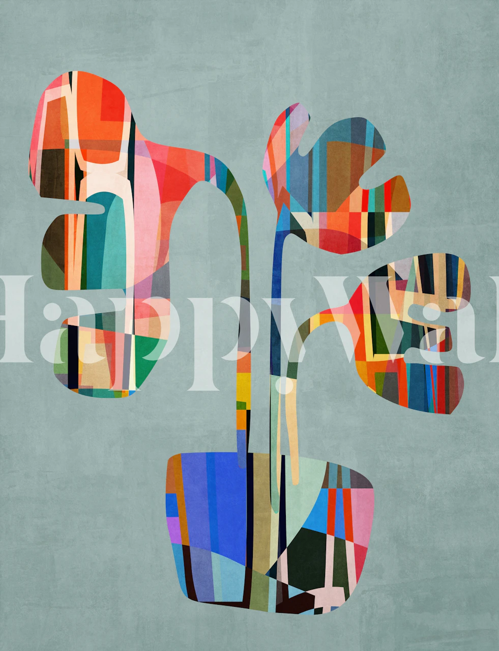 Colorful abstract floral design on soft background wallpaper