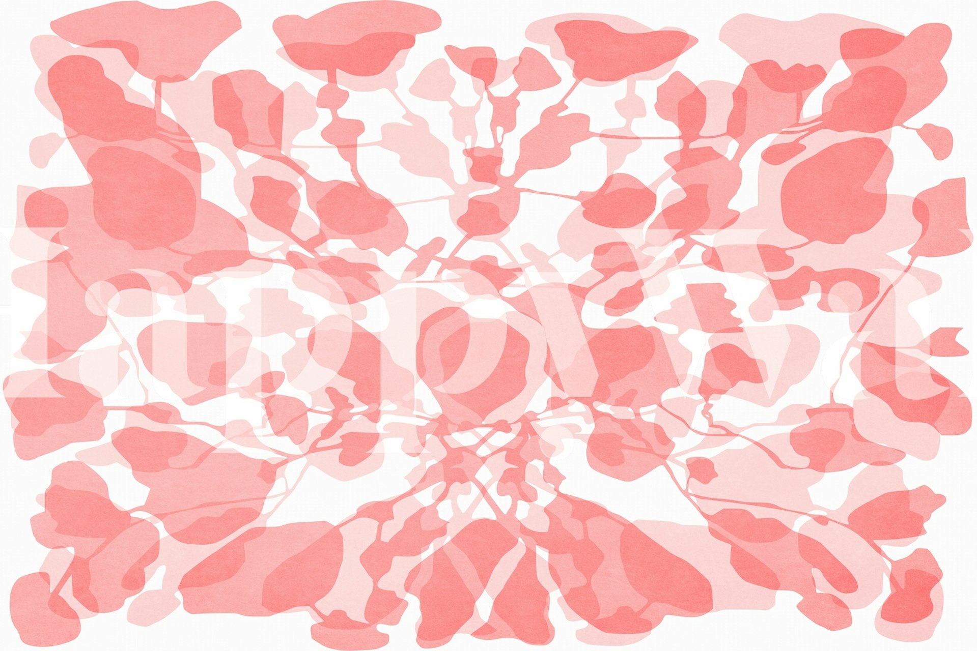 Floral pattern in soft pink tones on white background wallpaper