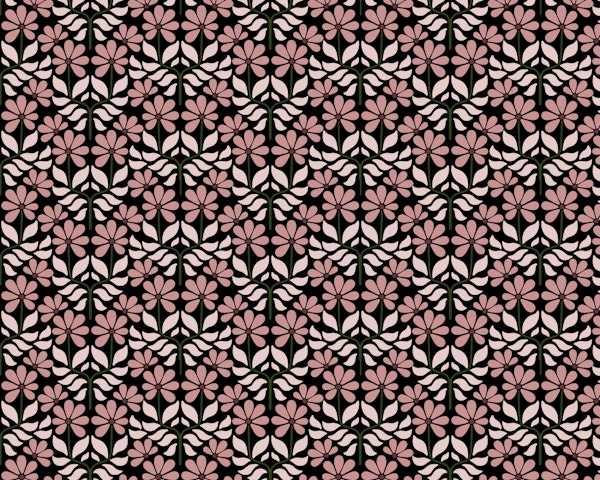 Retro Floral Pink Green