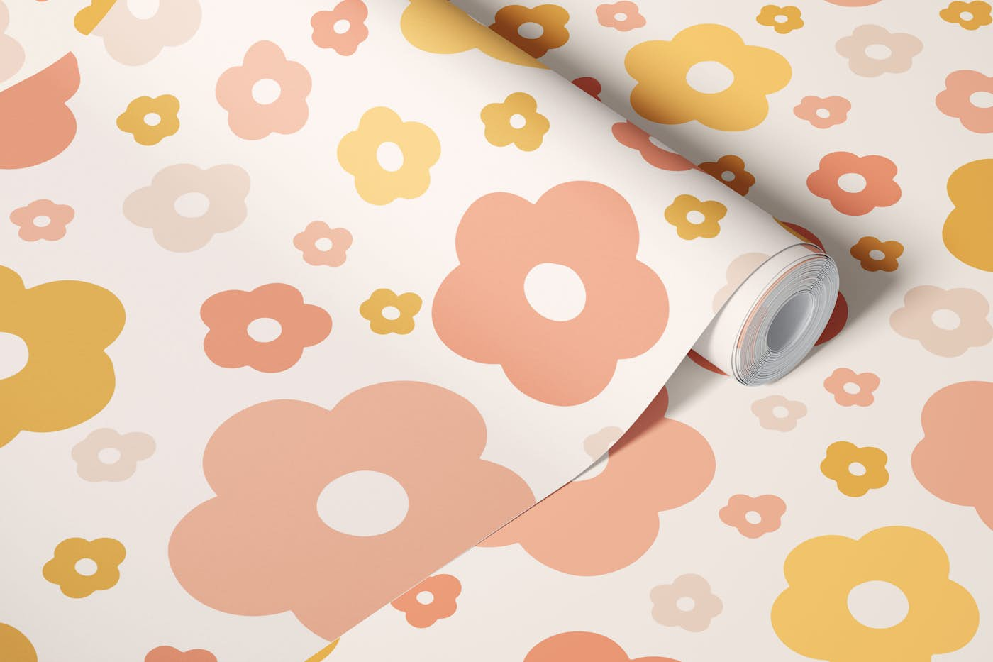 Boho Daisies wallpaper roll