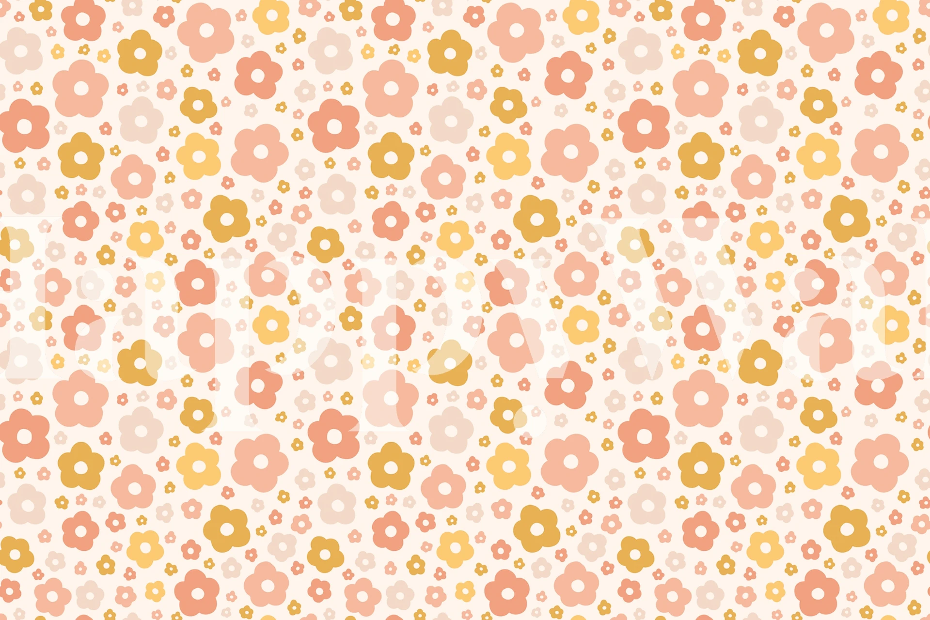 Papier peint Boho Daisies dans un cadre de pièce