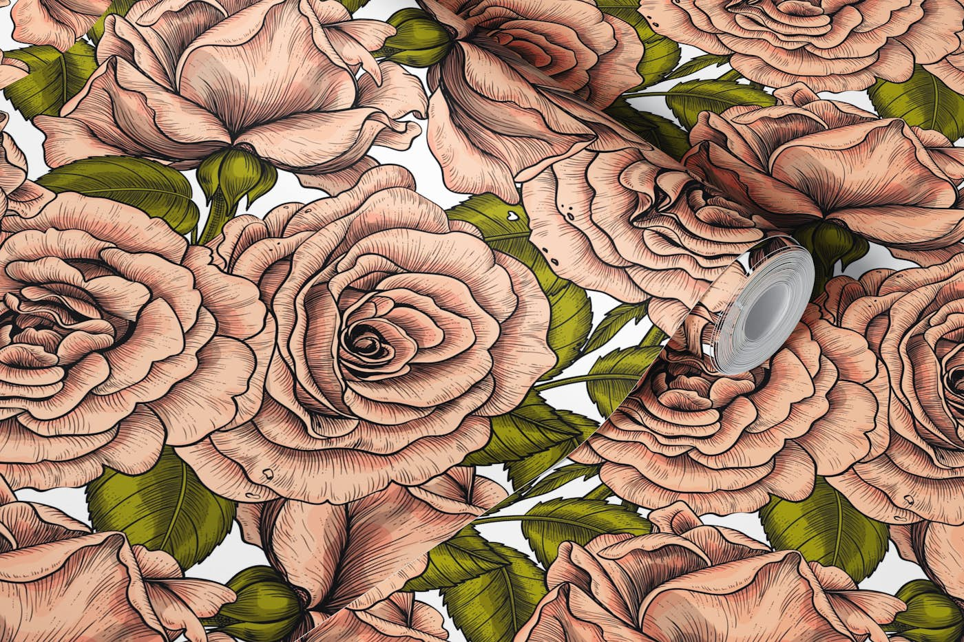 Cream Roses for you wallpaper roll