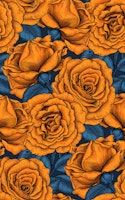 Orange roses with blue leaves ταπετσαρία