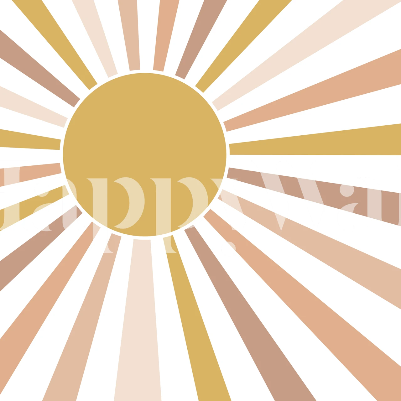 Blush pink sunburst design with gold accents wallpaper