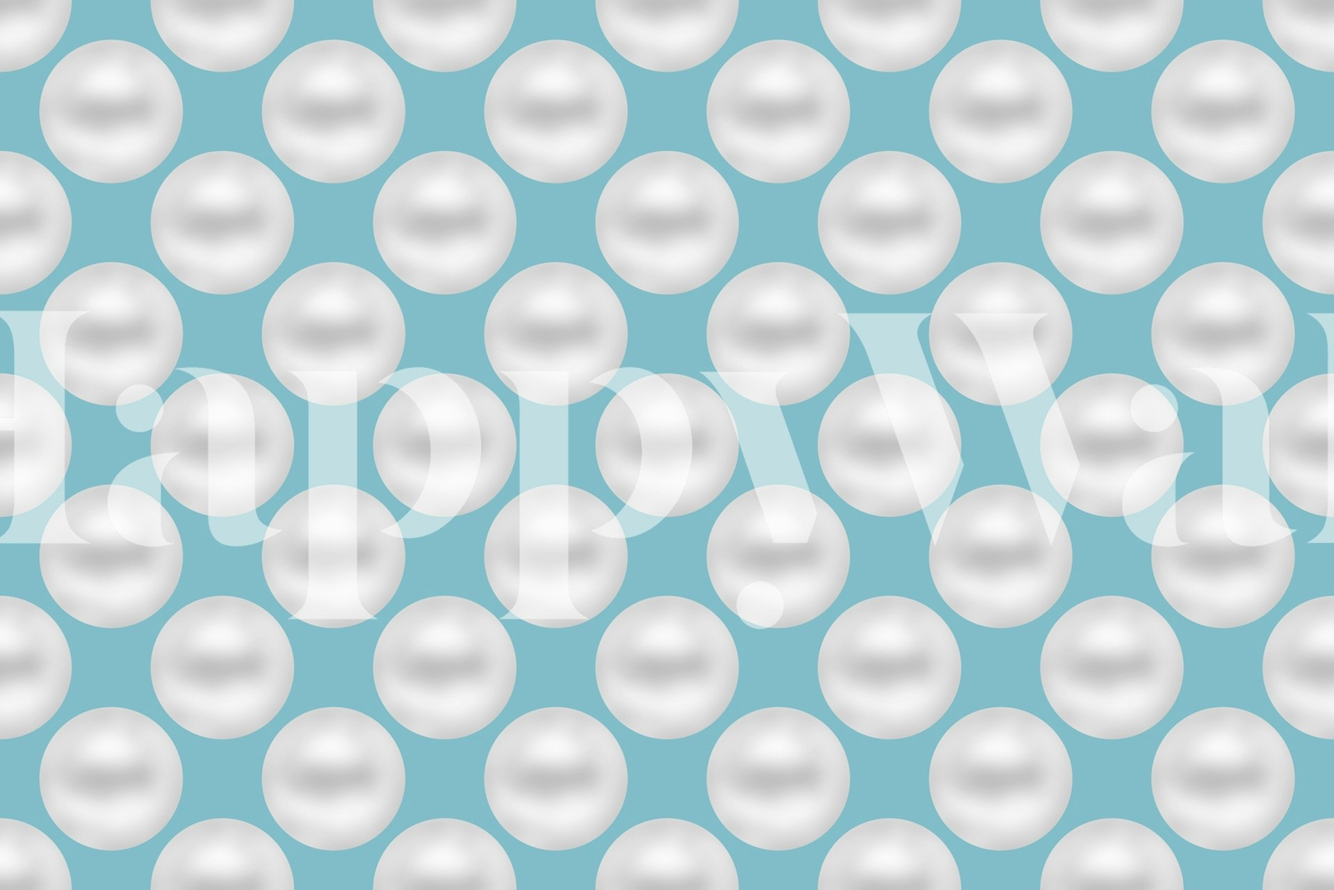 Fotomural vinílico elegante com padrão pérola em um fundo azul