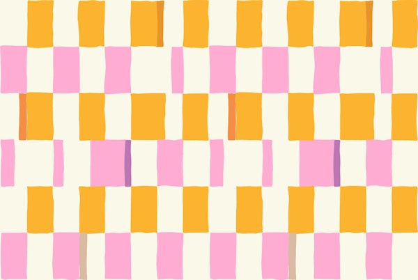 Summer check handdrawn orange