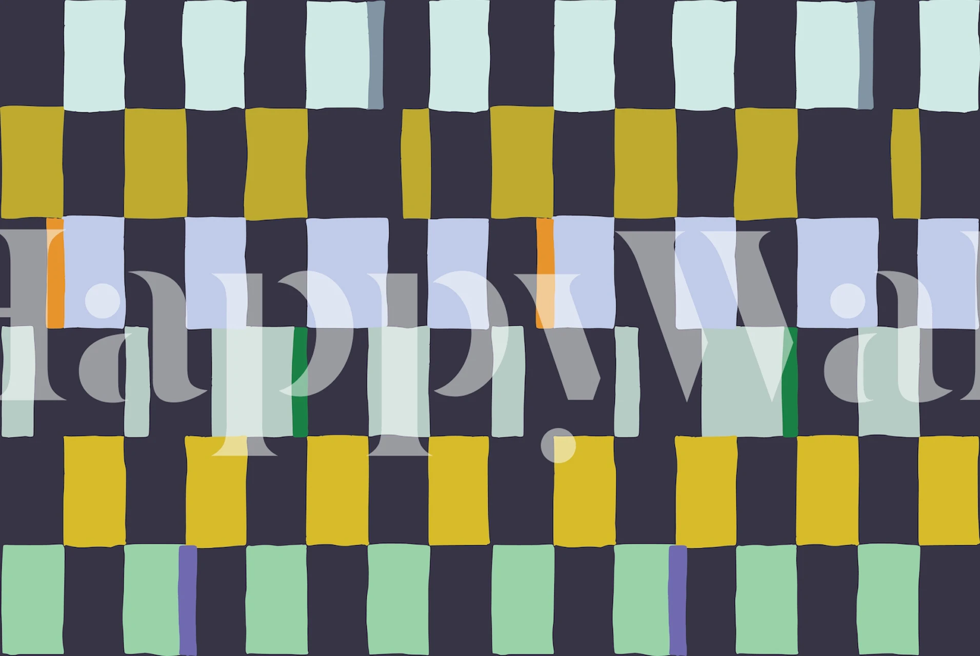 Hand-drawn summer check wallpaper design