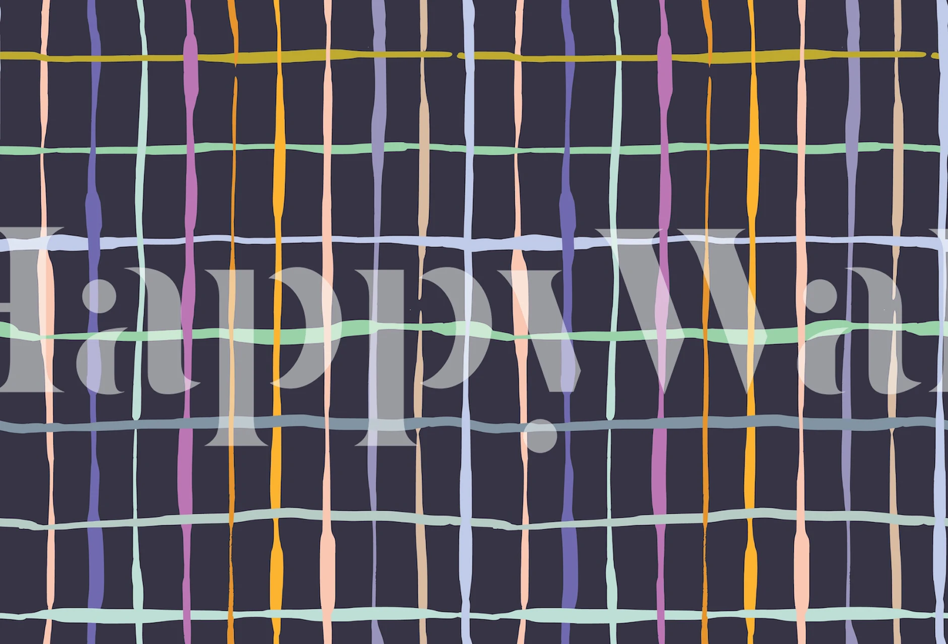 Summer lines midnight blue papel tapiz en una habitación