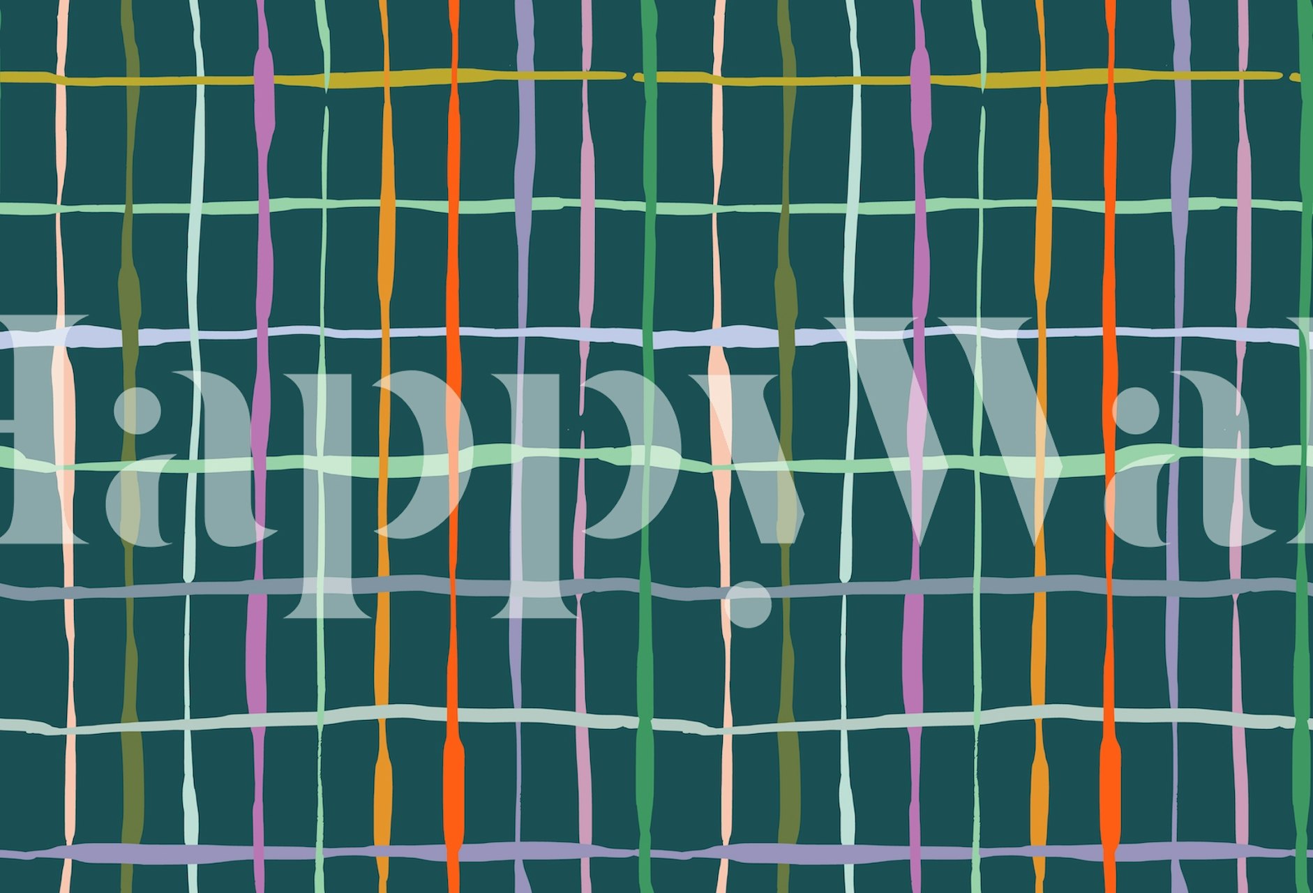 Summer lines emerald green papel pintado en una habitación