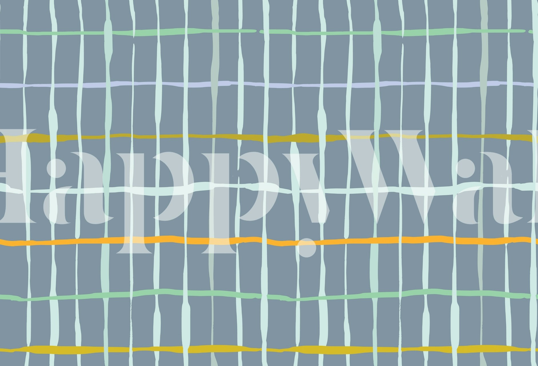 Summer lines teal wallpaper in a room setting