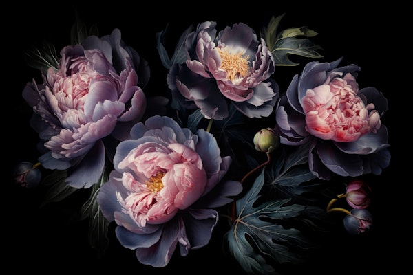 Moody Opulent Baroque Peonies