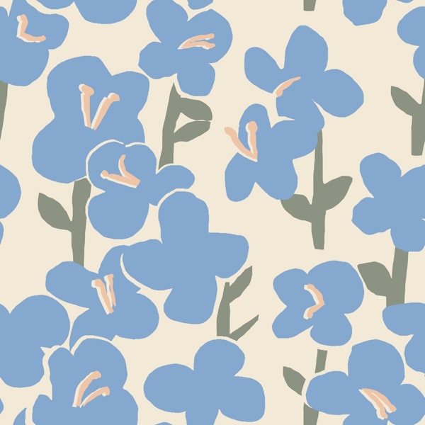 Blue Abstract flowers