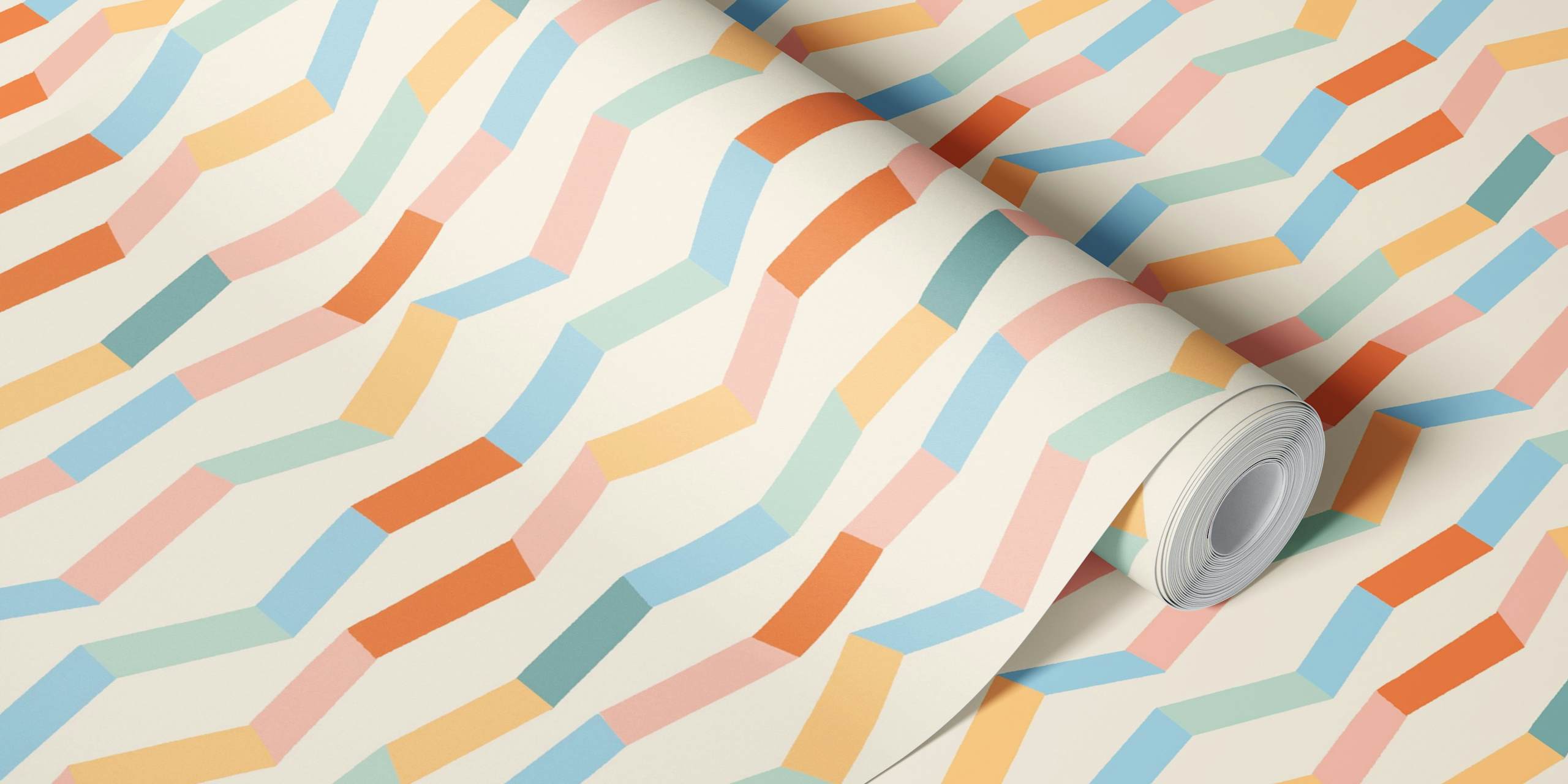 Diseño de papel pintado Vertical Zigzag Stripes