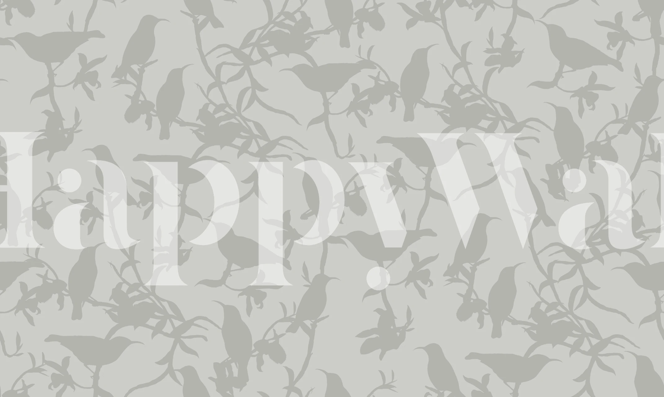 Hummingbird Chinoiserie Greys behang in een kamer