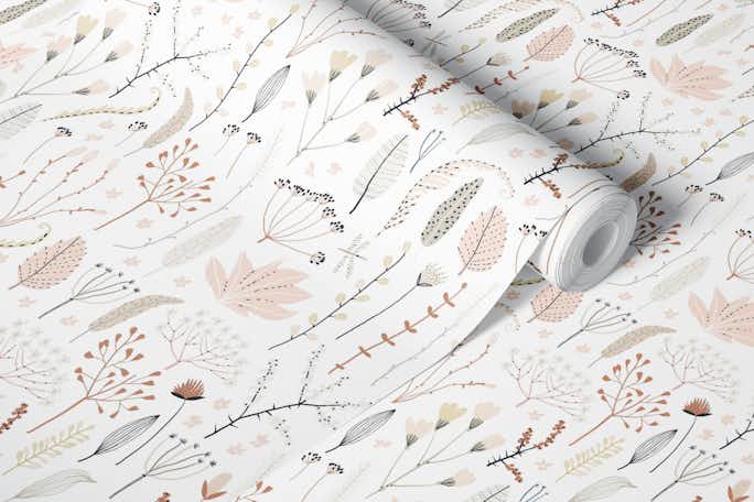 Soft botanicalswallpaper roll