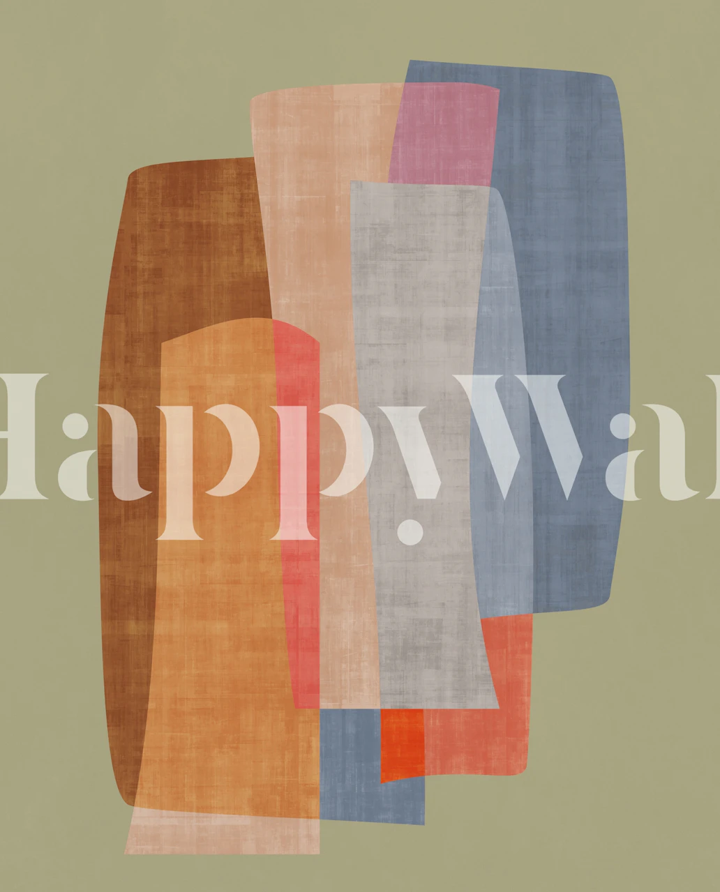 Fotomural vinílico de parede de formas geométricas abstratas em cores suaves