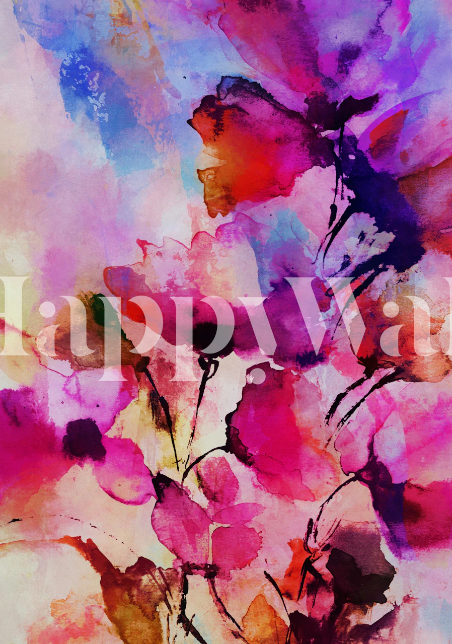 Farverig blomsterdesign