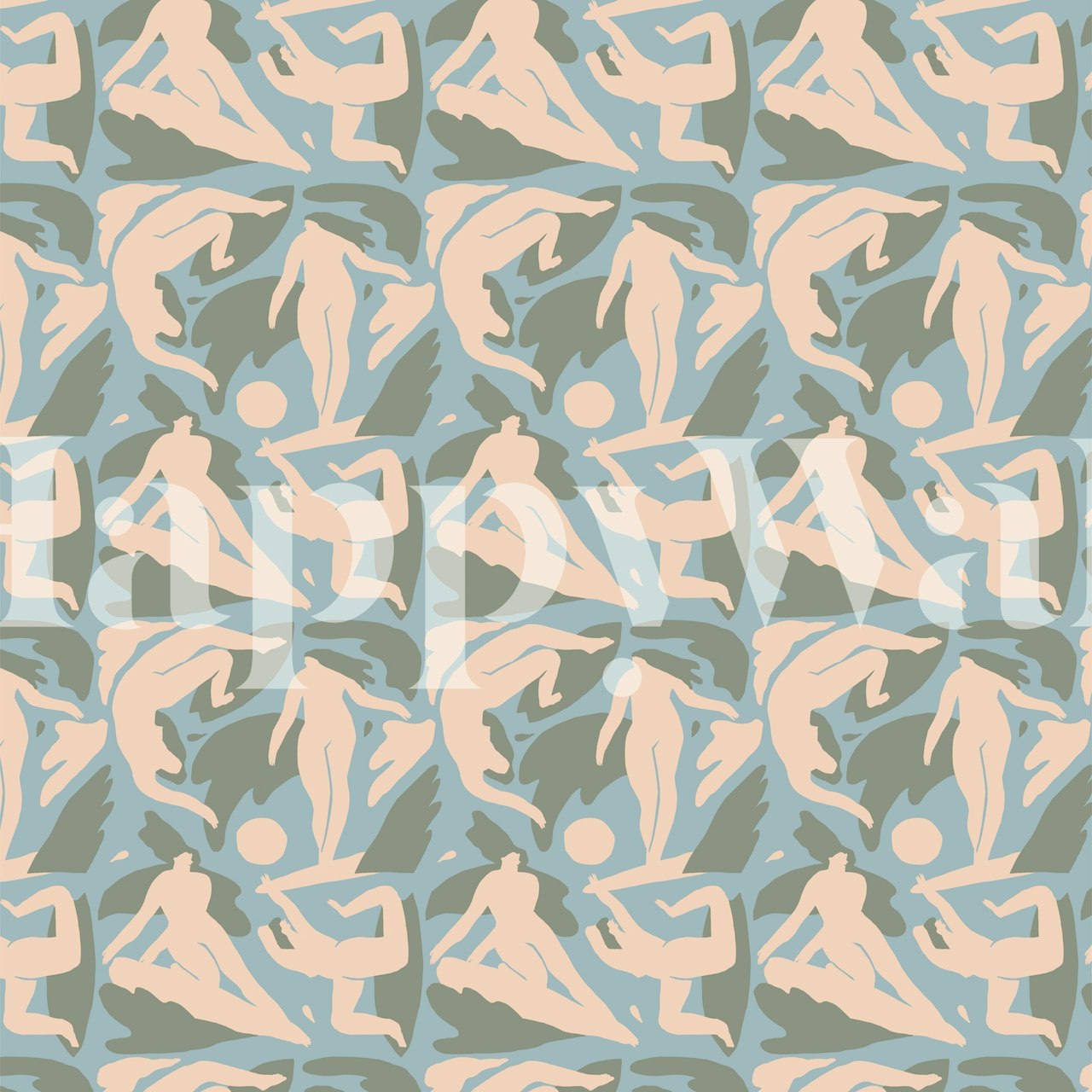 Colorful wallpaper design featuring dynamic figures